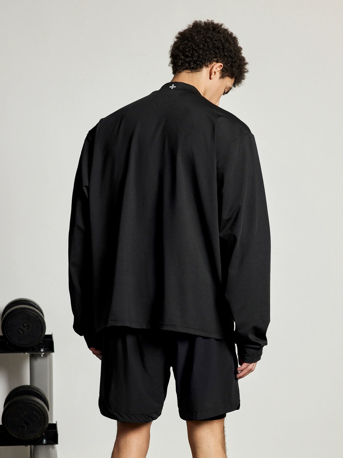 Elastic Half Turtleneck Minimalist Black Long Sleeve