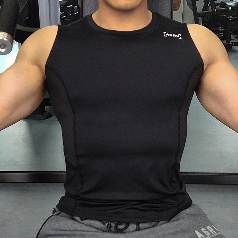 Gym Mens Compression Tights Tank Top