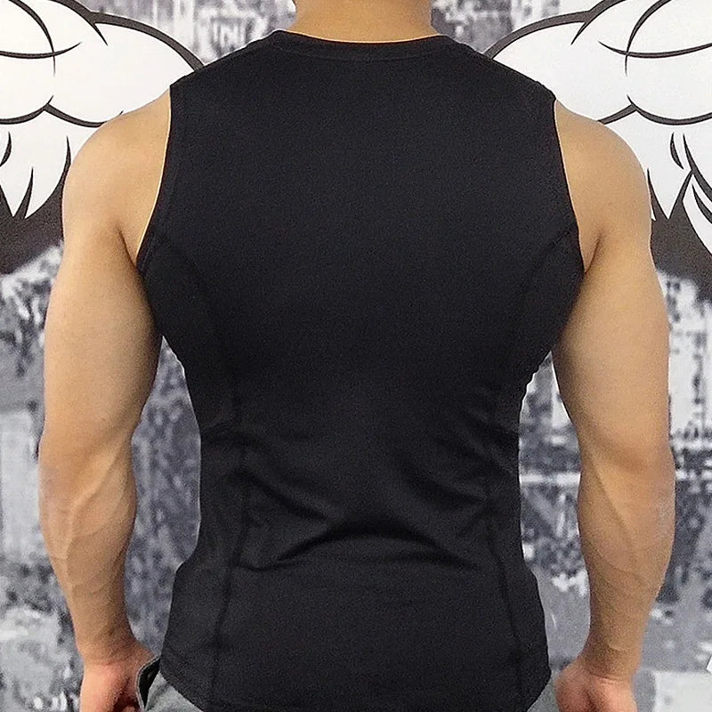 Gym Mens Compression Tights Tank Top