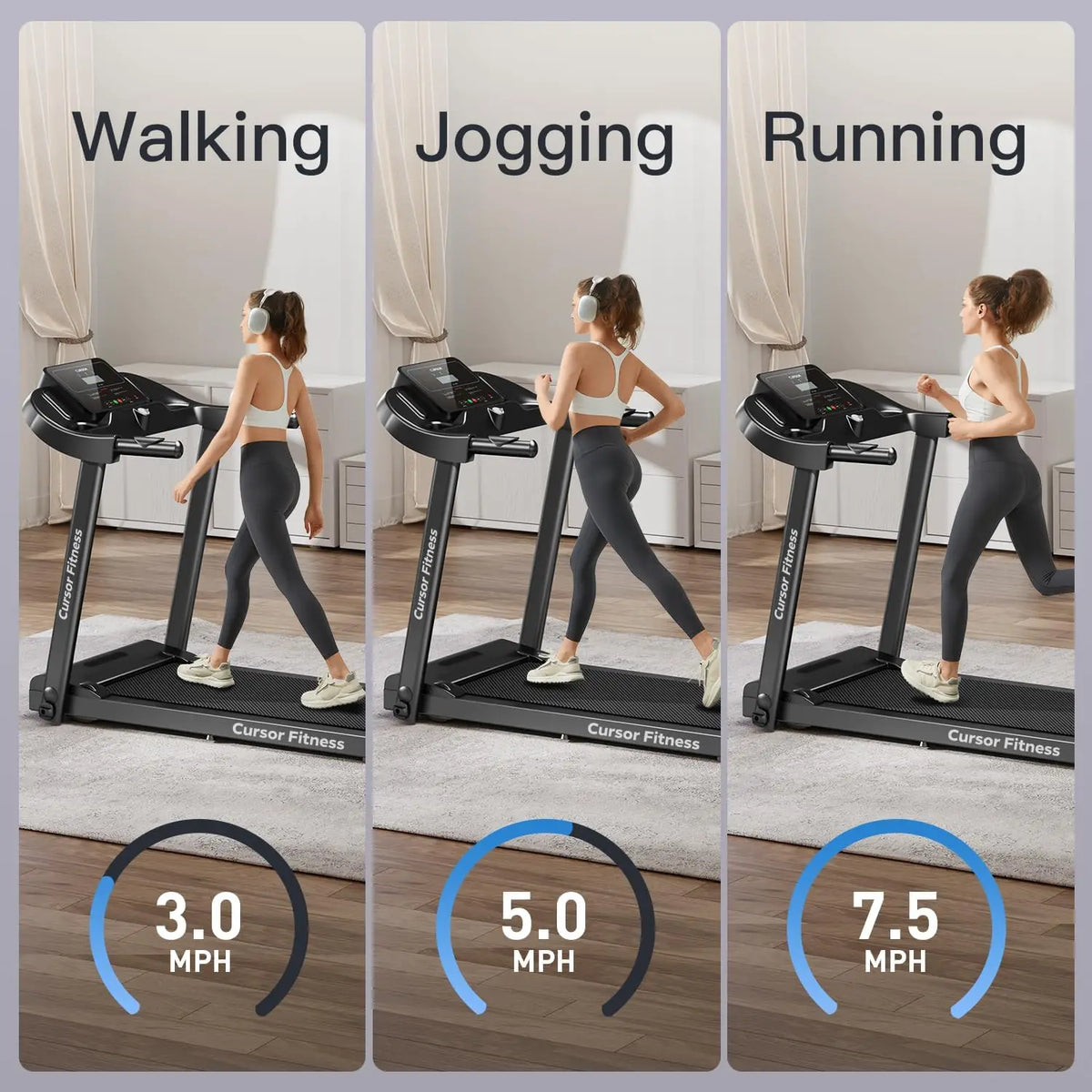 Home Folding Treadmill with Pulse Sensor