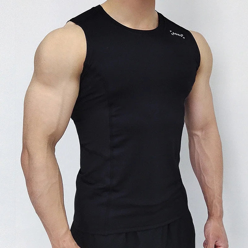 Gym Mens Compression Tights Tank Top